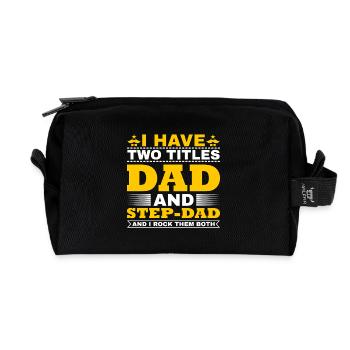 Best Dad in the World Gifts Father Christmas - Recycled Toiletry Zip Bag - black - Front