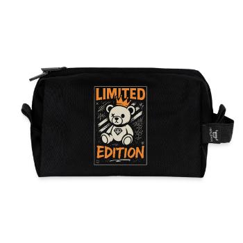 Couronne d’ours en peluche en édition limitée - Trousse de toilette en tissu recyclé - noir - Devant