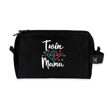 Twin Mom Pregnancy Mom of Twins - Recycled Toiletry Zip Bag - black - Front