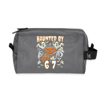 Hanté par 67 Six Seven Meme Gen Alpha Basketball - Trousse de toilette en tissu recyclé - anthracite - Devant
