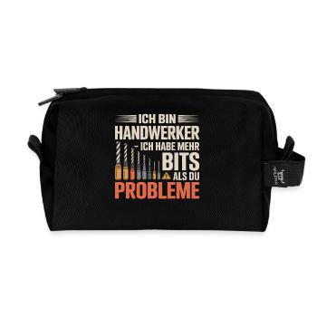 Ich bin Handwerker – Mehr Bits als Probleme - Recycelte Kulturtasche - Schwarz - Vorne