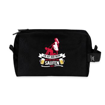 He's the idiot - JGA Team Bräutigam - Recycled Toiletry Zip Bag - black - Front