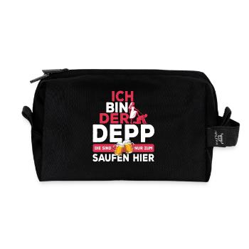 Ich bin der Depp - JGA Team Bräutigam - Recycled Toiletry Zip Bag - black - Front
