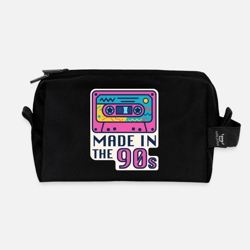Kassette 90er Nostalgie Design - Recycelte Kulturtasche - Schwarz