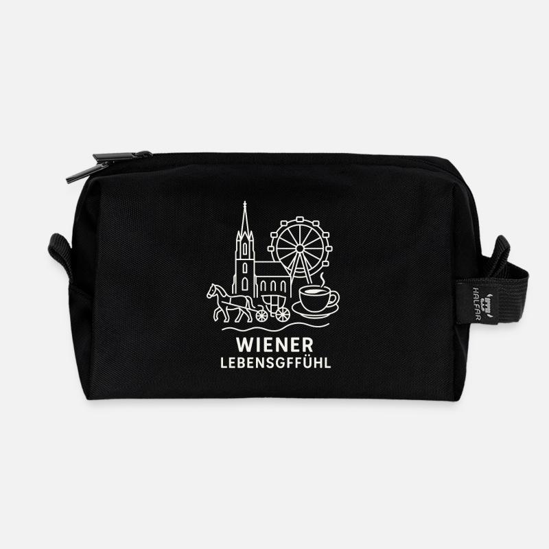 Wiener Lebensgefühl Collage - Recycelte Kulturtasche - Schwarz