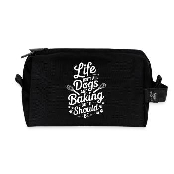 Pâtisserie Dire Chiens Drôle Pâtisserie Cadeau - Trousse de toilette en tissu recyclé - noir - Devant