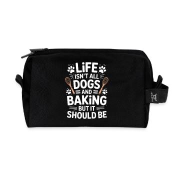Pâtisserie Dire Chiens Drôle Pâtisserie Cadeau - Trousse de toilette en tissu recyclé - noir - Devant