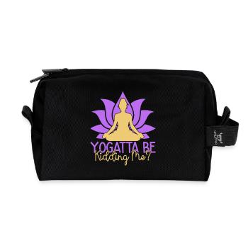 Yoga Yogatta Je me moque de mon humour Yoga - Trousse de toilette en tissu recyclé - noir - Devant