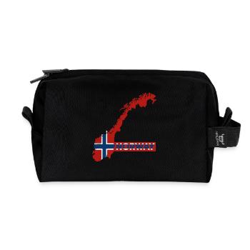 Norway Vacation Nature Gift - Recycled Toiletry Zip Bag - black - Front