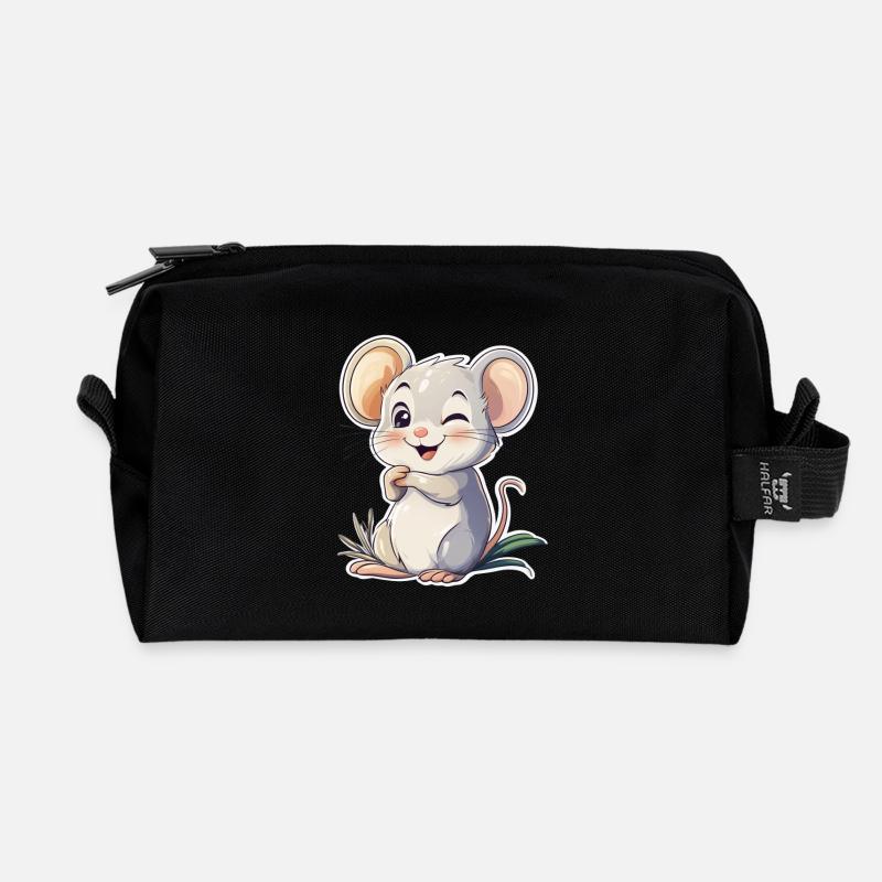 Maus - Recycelte Kulturtasche - Schwarz