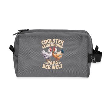 Coolest silky chicken dad in the world - Recycled Toiletry Zip Bag - anthracite - Front