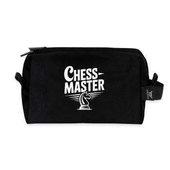 Chess Master Knight - Recycled Toiletry Zip Bag - black - Front