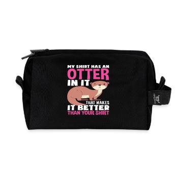 Mein Shirt Hat Einen Otter Seeotter Cartoon - Recycelte Kulturtasche - Schwarz - Vorne