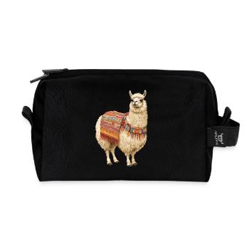 Lama - Recycelte Kulturtasche - Schwarz - Vorne