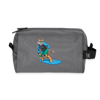 Tiger Surfen Surfbrett Sommer - Recycelte Kulturtasche - Anthrazit - Vorne