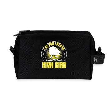 Oiseau kiwi avoir assez d’oiseau kiwi de Nouvelle-Zélande - Trousse de toilette en tissu recyclé - noir - Devant