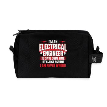 Ich bin ein Elektroingenieur, der nie falsch liegt Zitat - Recycelte Kulturtasche - Schwarz - Vorne