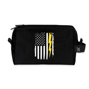US-Flagge Flash Patriotischer Elektroingenieur - Recycelte Kulturtasche - Schwarz - Vorne