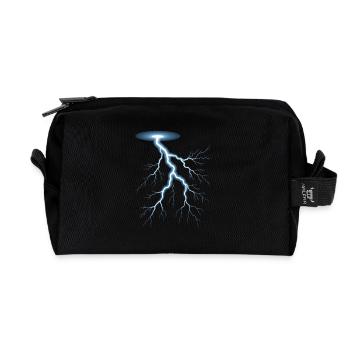 Lightning Lightning Thunderstorm Current Storm - Recycled Toiletry Zip Bag - black - Front