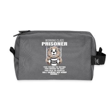 Lundi Trapped Work Drôle Tenue De Travail - Trousse de toilette en tissu recyclé - anthracite - Devant