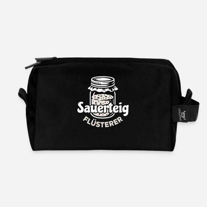 Sauerteig Flüsterer Spruch - Recycelte Kulturtasche - Schwarz