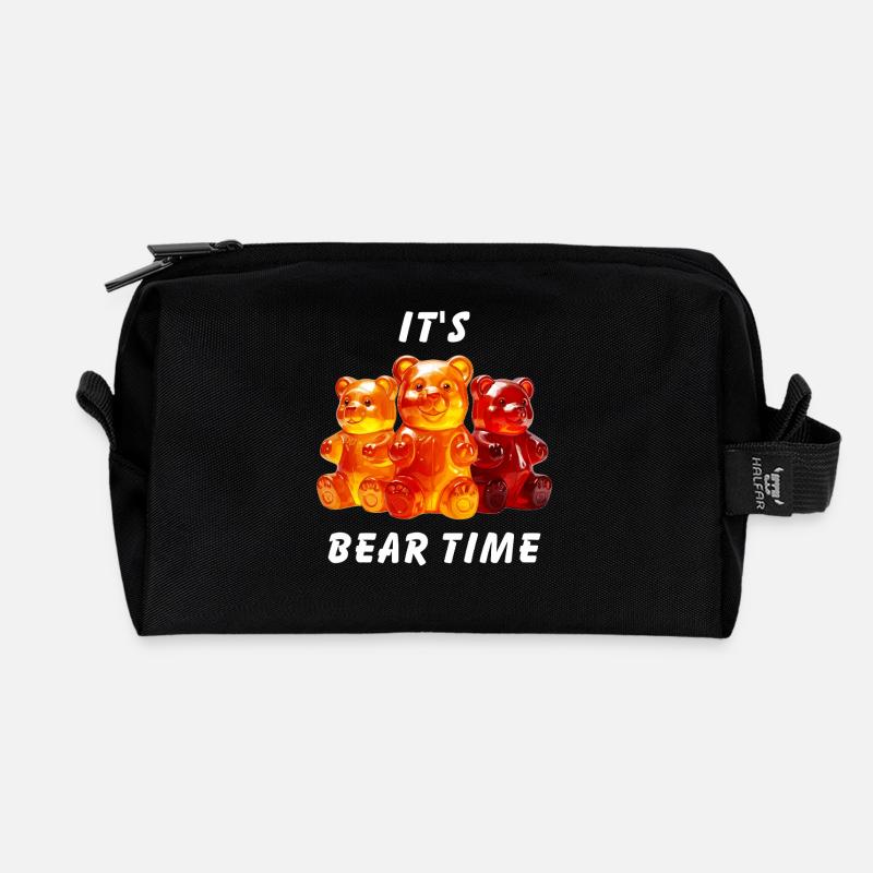 GUMMIBÄREN IT'S BEAR TIME - Recycelte Kulturtasche - Schwarz
