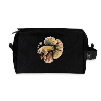Betta Farbexplosion Fisch - Recycelte Kulturtasche - Schwarz - Vorne