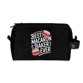 Macaron French Desserts - Recycled Toiletry Zip Bag - black - Front