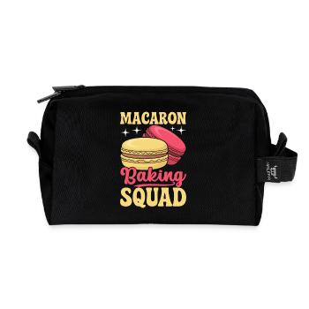 Macaron French Desserts - Recycled Toiletry Zip Bag - black - Front