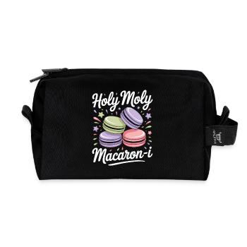 Macaron French Desserts - Recycled Toiletry Zip Bag - black - Front