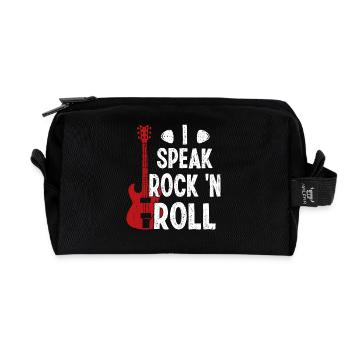 I Speak Rock 'n Roll Music Guitar Rock Band - Recycelte Kulturtasche - Schwarz - Vorne