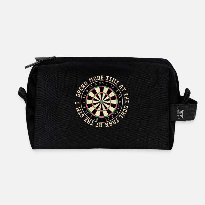 Dartboard Ring Zitat - Recycelte Kulturtasche - Schwarz