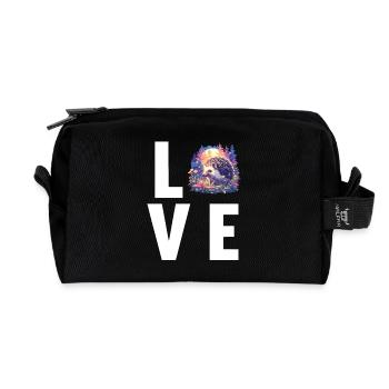 Igel - Recycelte Kulturtasche - Schwarz - Vorne