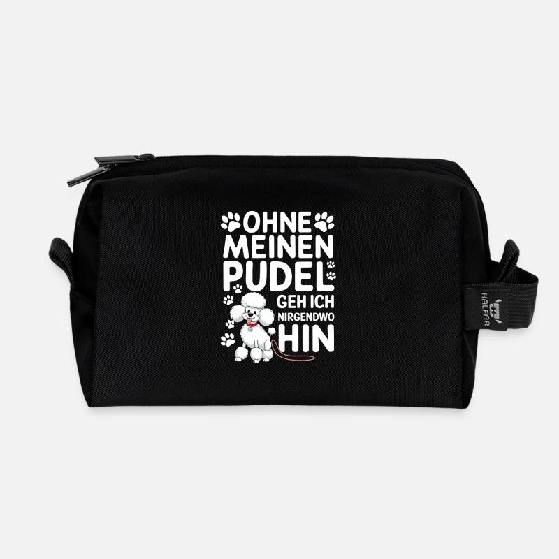 Ohne Meinen Pudel Geh Ich Nirgendwo Hin - Recycelte Kulturtasche - Schwarz