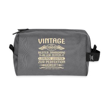 Millésime depuis 1966 Cru - 60ème Anniversaire - Trousse de toilette en tissu recyclé - anthracite - Devant