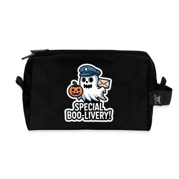 Postman Boo – Spooky Cute Halloween Ghost Delivery - Recycelte Kulturtasche - Schwarz - Vorne