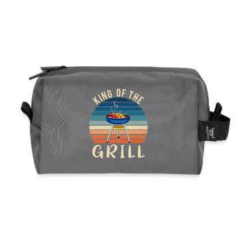 Roi du gril – Design de barbecue rétro - Trousse de toilette en tissu recyclé - anthracite - Devant