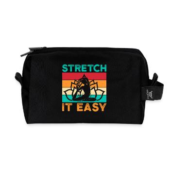 Yoga Stretch It Easy Yoga drôle - Trousse de toilette en tissu recyclé - noir - Devant