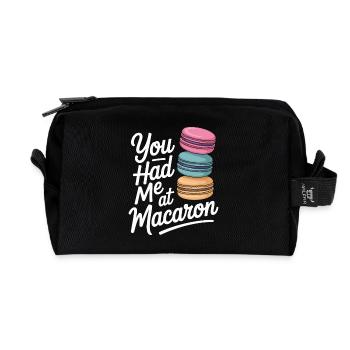 Macaron French Desserts - Recycled Toiletry Zip Bag - black - Front