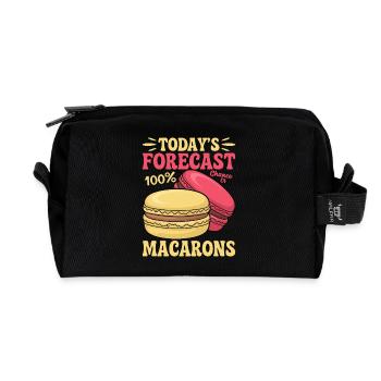 Macaron French Desserts - Recycled Toiletry Zip Bag - black - Front