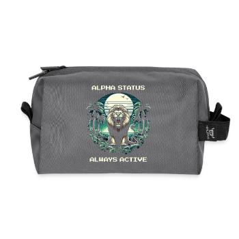 Alpha Status Active | Leo Domination Nature - Recycled Toiletry Zip Bag - anthracite - Front