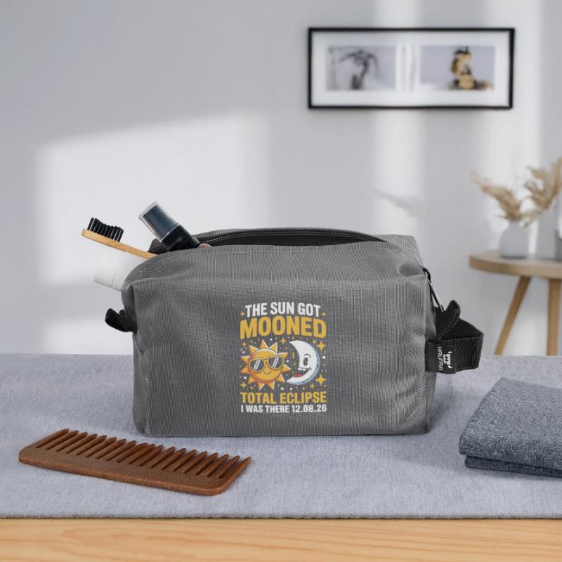 Sun Moon Total Eclipse Saying Recycled Toiletry Zip Bag