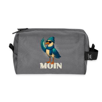 Mouette fraîche - Moin - Trousse de toilette en tissu recyclé - anthracite - Devant