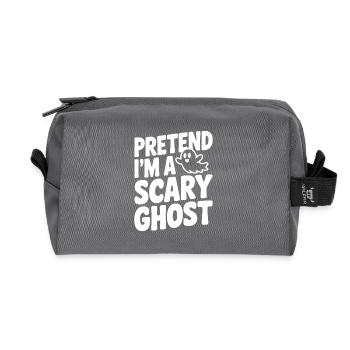 Pretend I’m a Scary Ghost - Recycled Toiletry Zip Bag - anthracite - Front