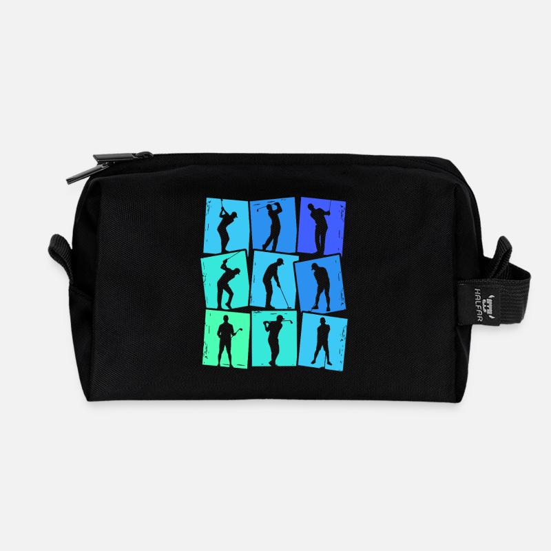 Golf Golfer Golfspieler Kinder Herren Jungen - Recycelte Kulturtasche - Schwarz