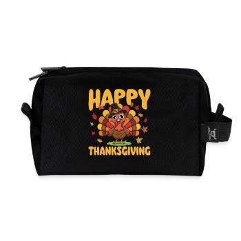 Happy Thanksgiving Autumn Harvest Blend - Recycled Toiletry Zip Bag - black - Front
