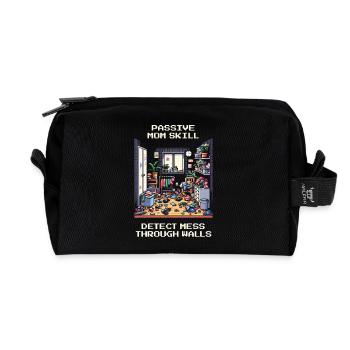 Mommy Skill: Locating Chaos Through Walls | Household - Recycled Toiletry Zip Bag - black - Front