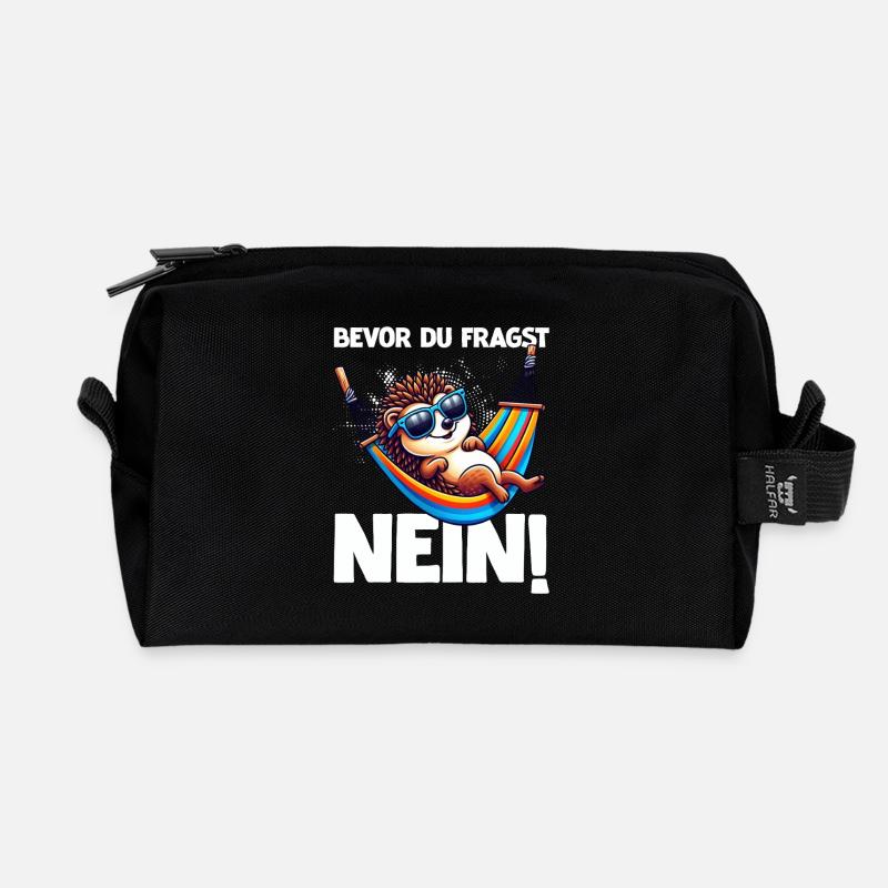 Bevor Du Fragst Nein Igel Schlechte Laune - Recycelte Kulturtasche - Schwarz