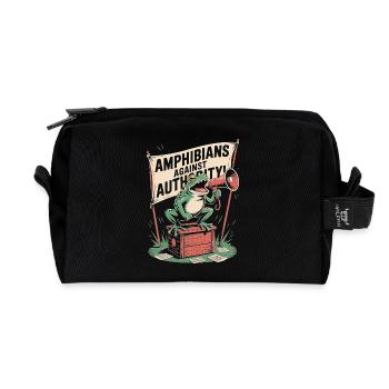 Amphibians Against Authority Portland - Recycled Toiletry Zip Bag - black - Front