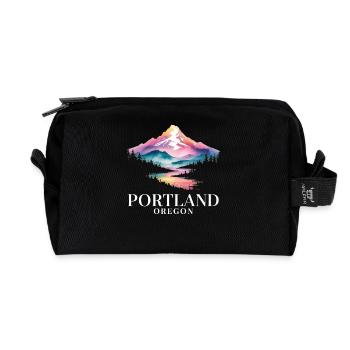 Portland, Oregon Mountain Sunset Scenic View - Recycelte Kulturtasche - Schwarz - Vorne